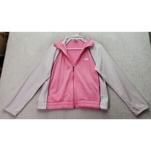 Nike Jacket Junior Medium Pink Fleece Long Sleeve Elastic Hem Logo‎ Full Zipper